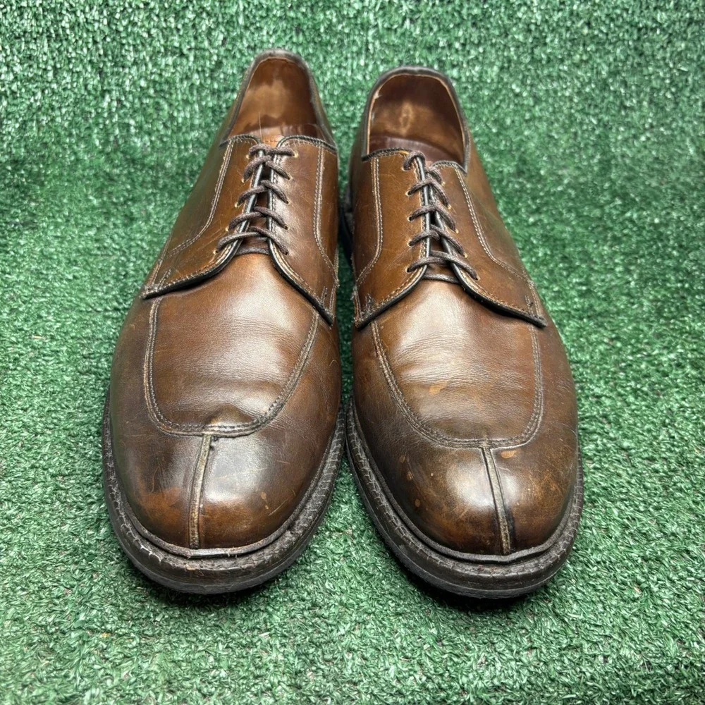 Allen‎ Edmonds Ashton Leather Split Toe Derby Dress Shoes Brown Mens Size 11 D